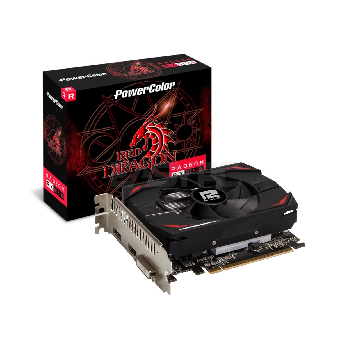 Powercolor  Red Dragon Rx 550  4GBD5-DH 4gb 128bit GDdr5  PCI Express 3.0, Radeonª VR Ready Premium, Virtual Super Resolution, HDMI output with 1080p 120Hz 3D Stereoscopic and 4K resolution  Graphics Card Gaming Videocard