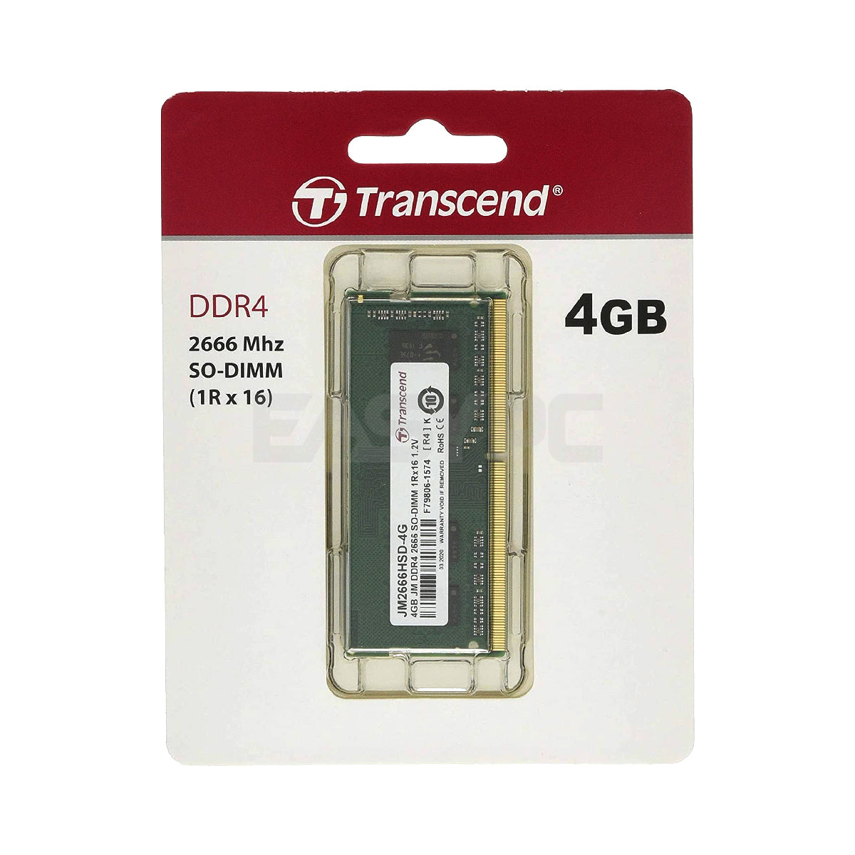 Transcend 4GB 1x4 DDR4 2666 Sodimm Memory RAM – EasyPC