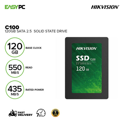Hikvision C100 120gb Capacity Ultra Fast Transmission Up to 560 Mbps Slim and Portable SATA 2.5 Solid State Drive
