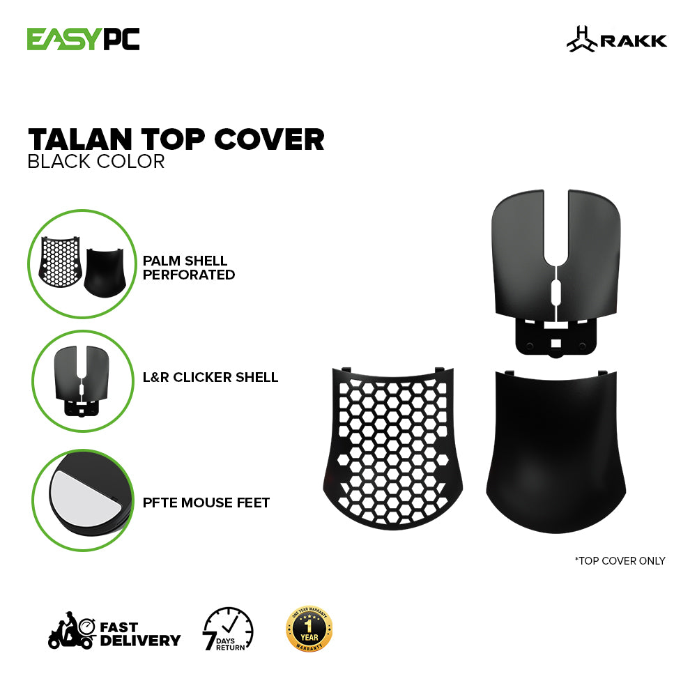 RAKK Talan Black/White Accuracy and precision Wireless Limitless Customization Gaming Mouse and Top Cover