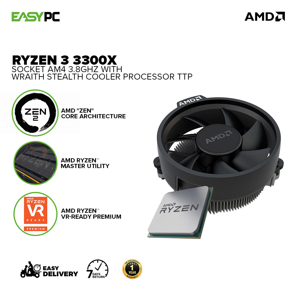 AMD Ryzen 3300X AM4 CPU Core Wraith Stealth Processor New