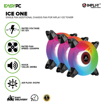 Keytech White Tornado 3in1 120mm Chassis Fan with Control Hub and Remo ...