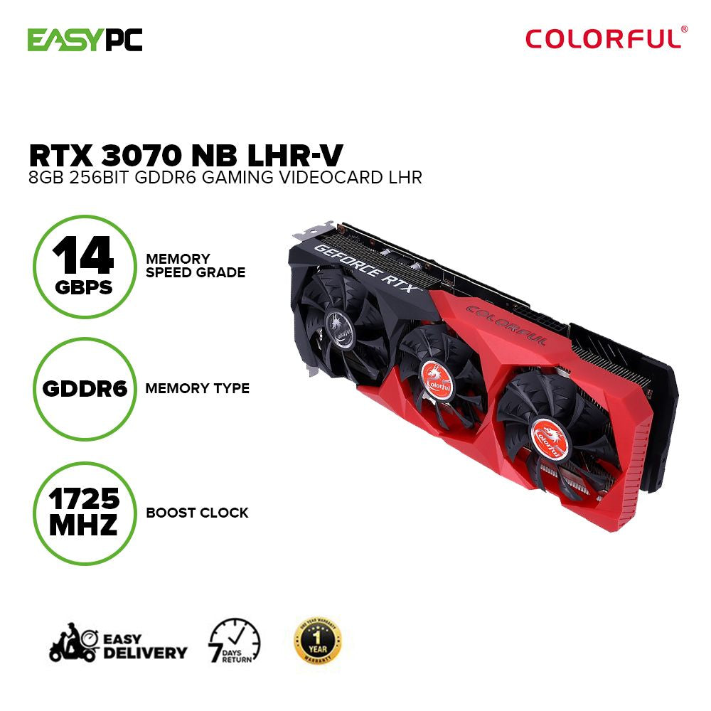 Colorful NVIDIA® GeForce RTX™ 3070 NB LHR-V 8gb 256bit GDdr6 Videocard –  EasyPC