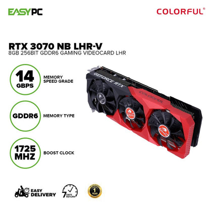 Colorful Rtx 3070 NB LHR-V 8gb 256bit GDdr6 three-fan arrangement with blades that use intelligent start-stop technology Gaming Videocard LHR