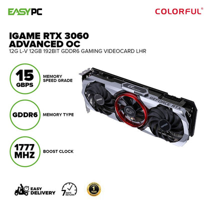 Colorful iGame Rtx 3060 Advanced OC 12G L-V 12gb 192bit GDdr6 Gaming Videocard LHR