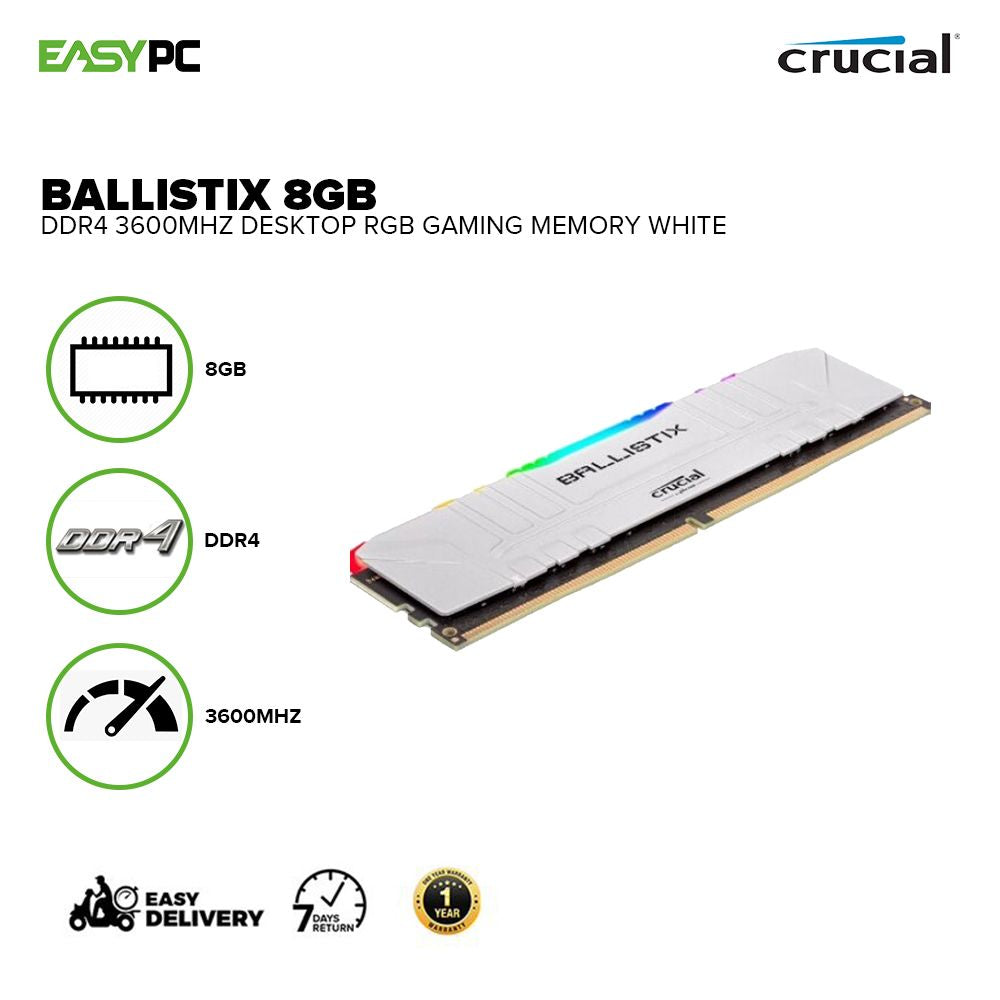 Crucial Ballistix 8gb Ddr4 3200mhz Desktop Gaming Memory Black