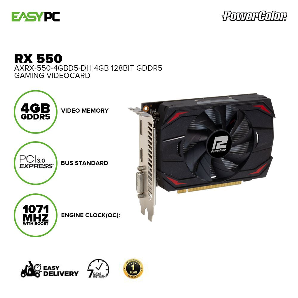 Copper Rx550 PowerColor Rx 550 4GB 128-bit GDDR5 Graphics Card – EasyPC