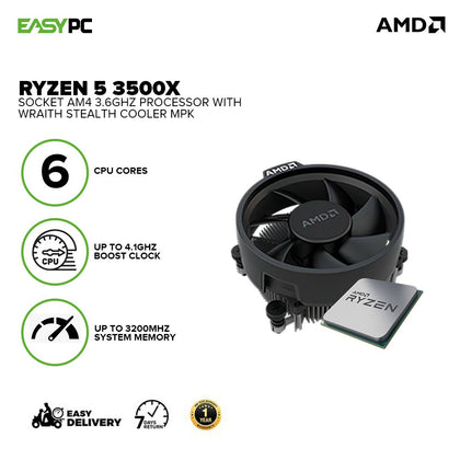 AMD Ryzen 5 3500x Socket Am4 3.6ghz Processor with Wraith Stealth Cooler MPK Overclocking Unlock PCIe 4.0 Processor