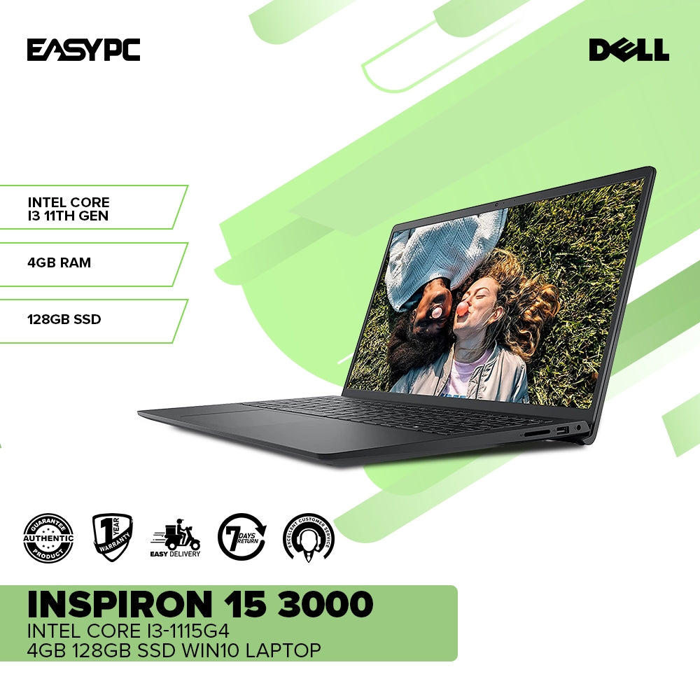 Dell Inspiron 15 3000 Intel Core i3 11th Gen 4GB RAM 128GB SSD Win10 Laptop PS   (No Laptop Bag Included)