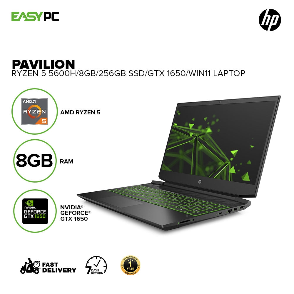 HP Pavilion Ryzen 5600H 8GB 256GB SSD NVIDIA GeForce GTX 1650