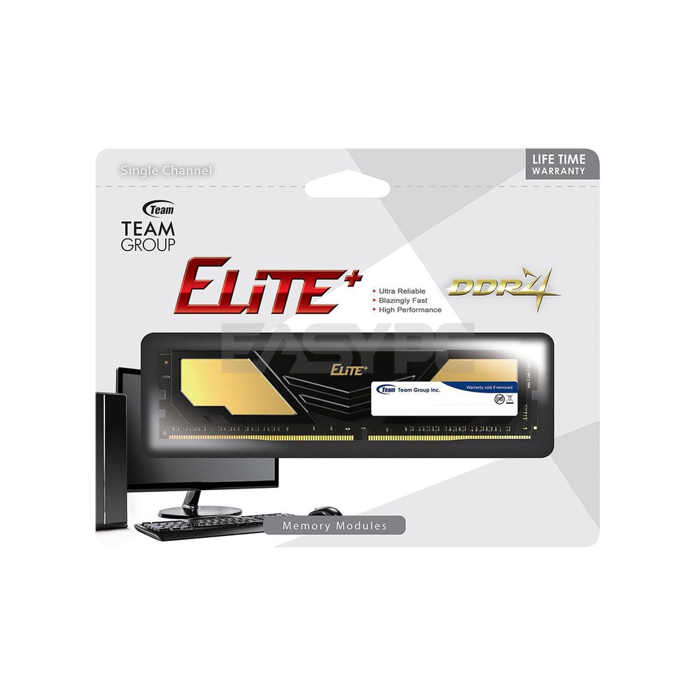 TEAM Elite Plus 4GB 1x4 2666MHz DDR4 Memory Black/Gold RAM – EasyPC