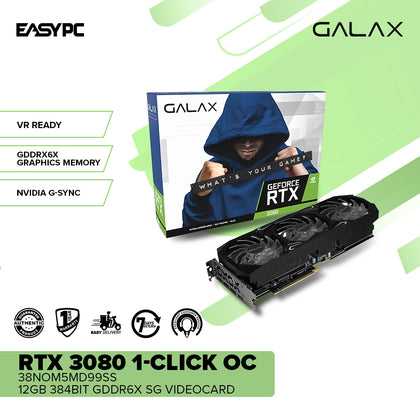 Galax Rtx 3080 1-Click OC 38NOM5MD99SGB12gb 384bit GDdr6X SG Graphics Card LHR Game Ready Drivers VR Ready