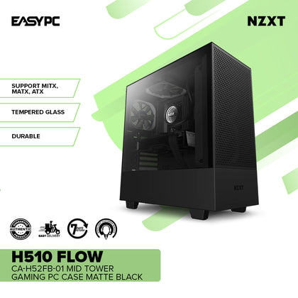 NZXT H510 Flow CA-H52FW-01 Mid Tower Gaming PC Case Matte White