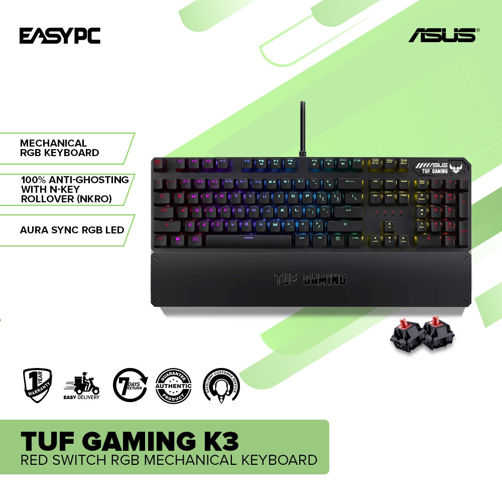 Asus TUF Gaming K3 Red Switch RGB Mechanical Keyboard-a