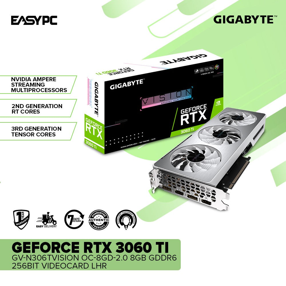 Gigabyte GeForce RTX 3060 Ti VISION OC 8G REV2.0 GV-N306TVISION OC-8GD-2.0 8GB GDDR6 256BIT Videocard LHR