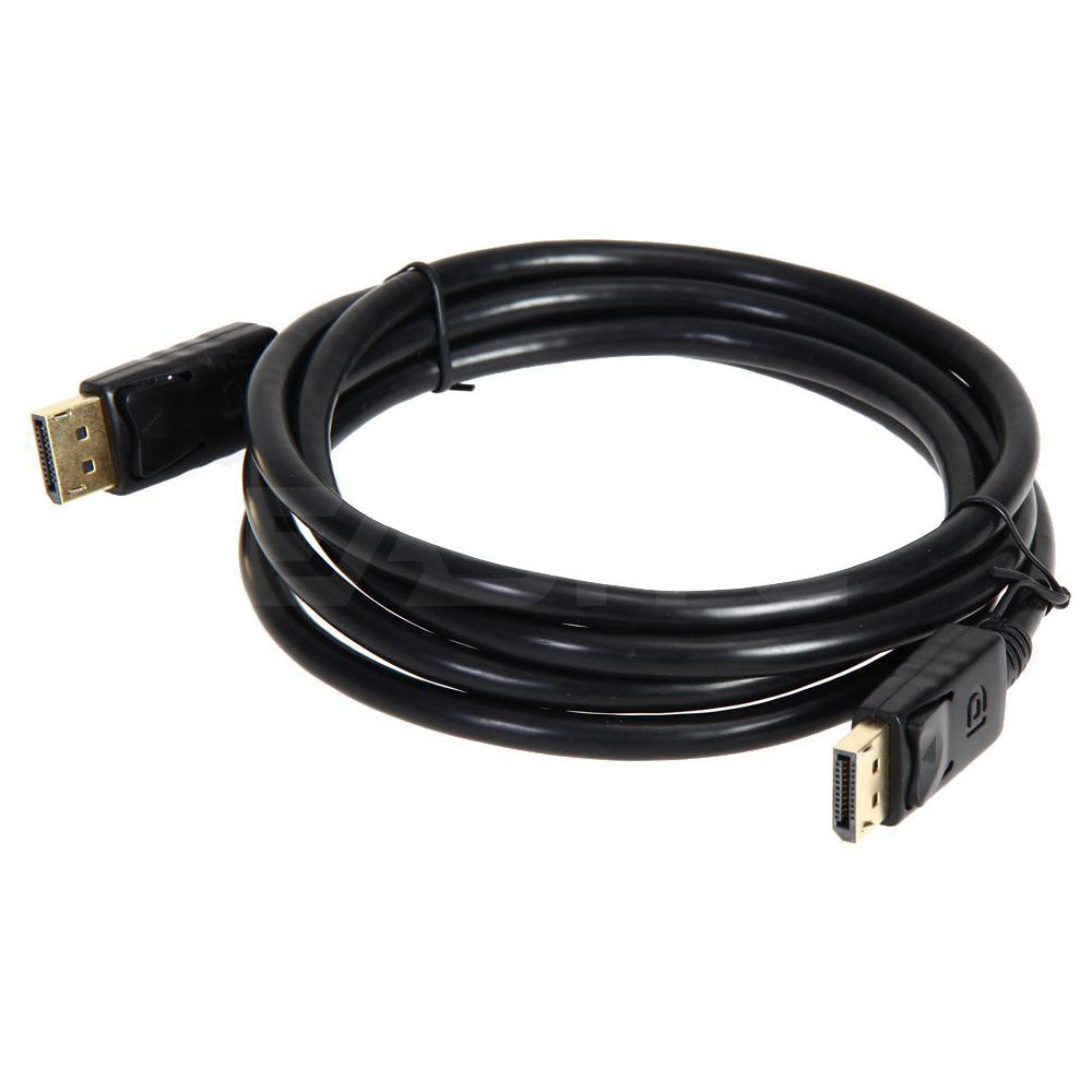 DisplayPort Cable 1.8m – Male To Male, Black, For Monitor/PC – 1.8m Long, Unbranded