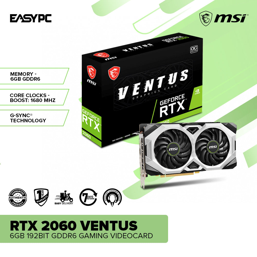 MSI RTX 2060 Ventus 6gb / RTX 2060 Ventus OC 12gb 192bit GDdr6 Gaming Videocard