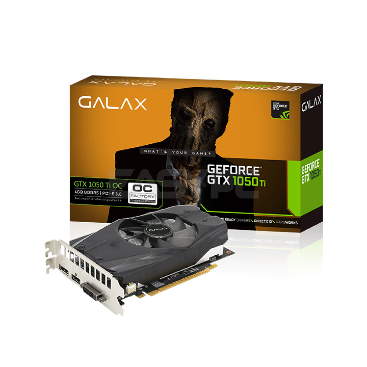 Galax NVIDIA GeForce GTX™ 1050Ti OC Videocard 4GB 128bit DDR5 – EasyPC