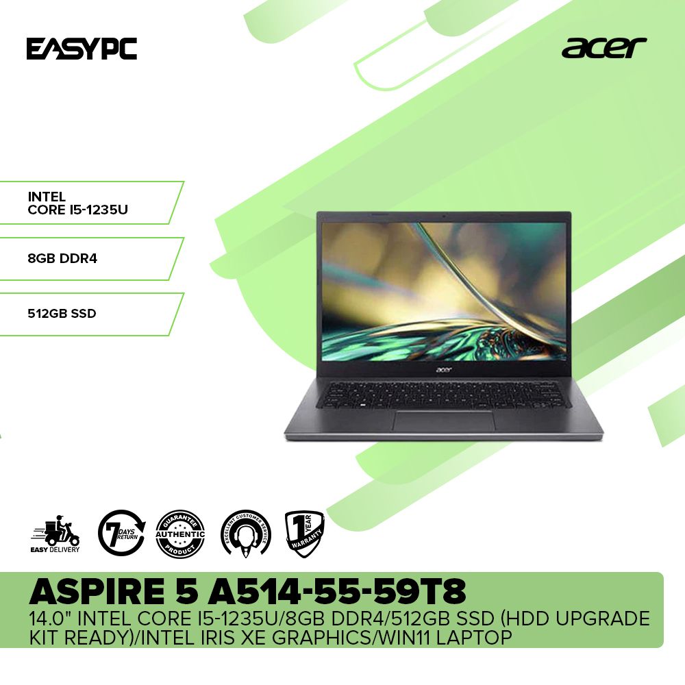 ACER ASPIRE A514-55-59T8 Intel Core i5-1235U Laptop – EasyPC
