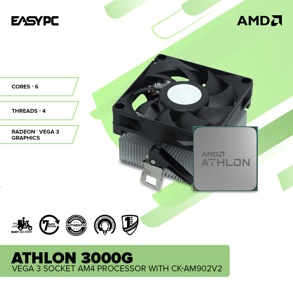 AMD Athlon 3000G Vega Socket Am4 Processor with CK-AM902V2
