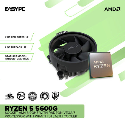 AMD Ryzen 5 5600 6-core 12-thread Desktop Processor with Wraith