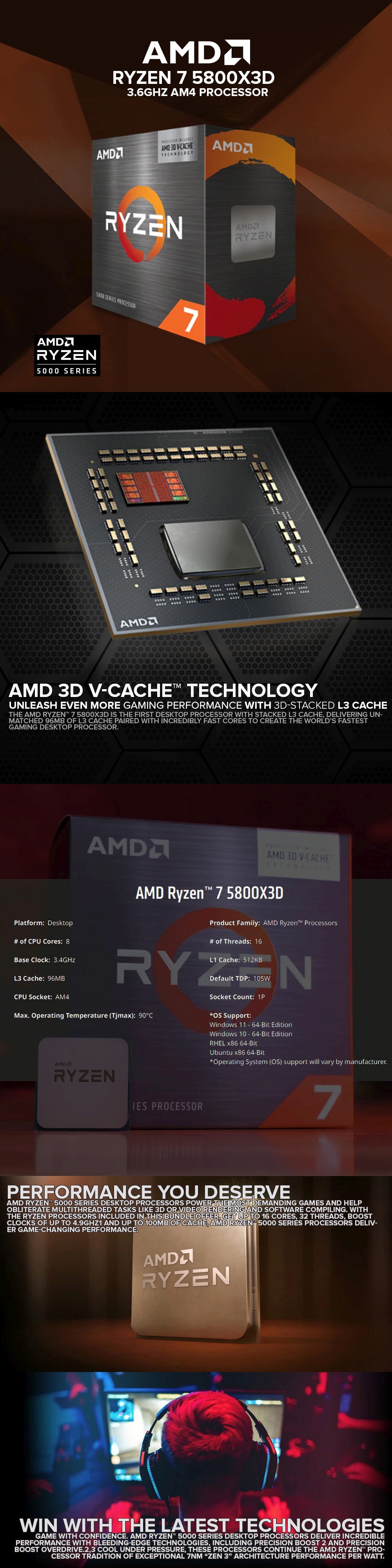 AMD Ryzen 7 5800X3D 3.6ghz AM4 Processor – EasyPC