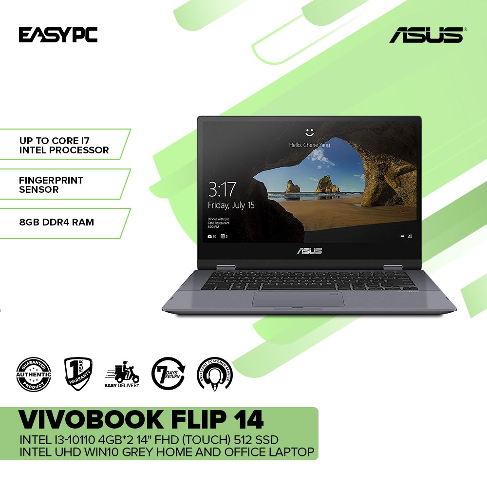 ASUS VIVOBOOK Flip 14 TP412FA-EC339T Intel i3-10110 4gb*2, 14