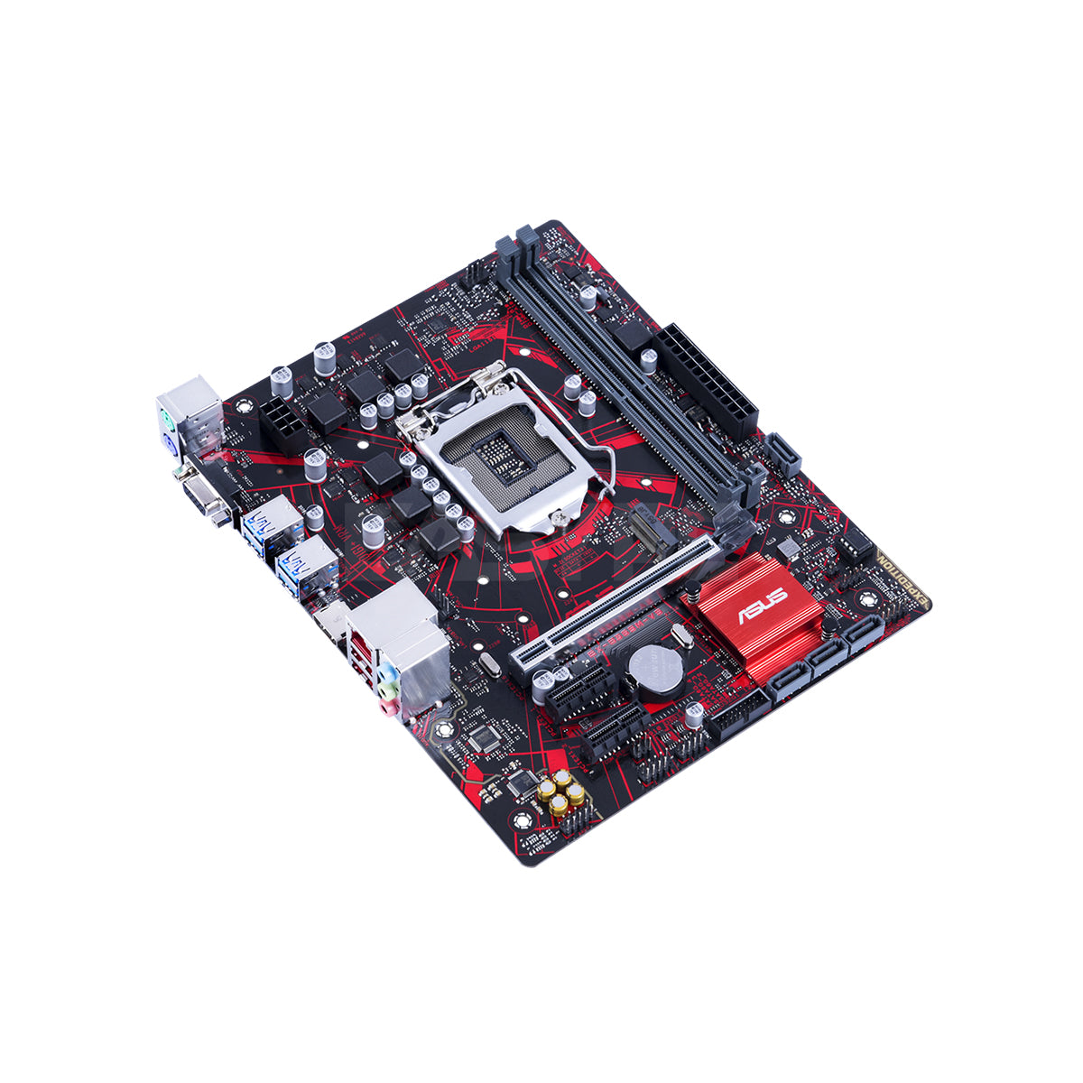 ASUS EX-B365M-V5 Intel B365 LGA 1151 mATX motherboard feature with luminous anti-moisture coating, SafeSlot Core+, USBGuard, LANGuard, DDR4 2666MHz,