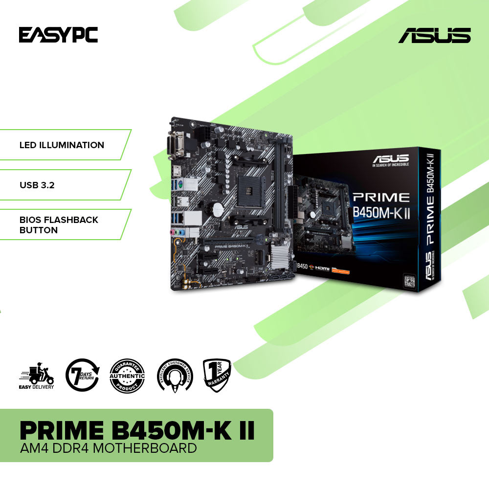 ASUS Prime B450M-K II AM4 Gaming Motherboard