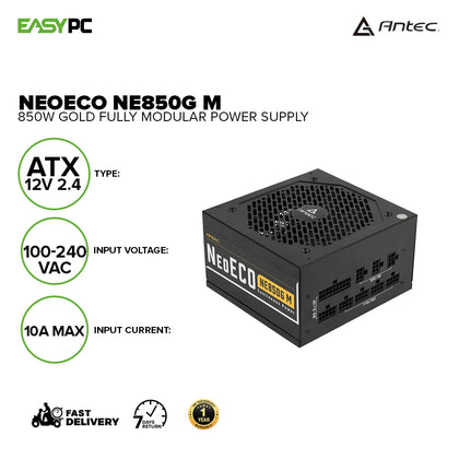 Antec NeoEco NE850G M 850w Gold Fully Modular Power Supply