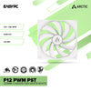 Arctic F12 PWM PST 120mm Chassis Fan White/White