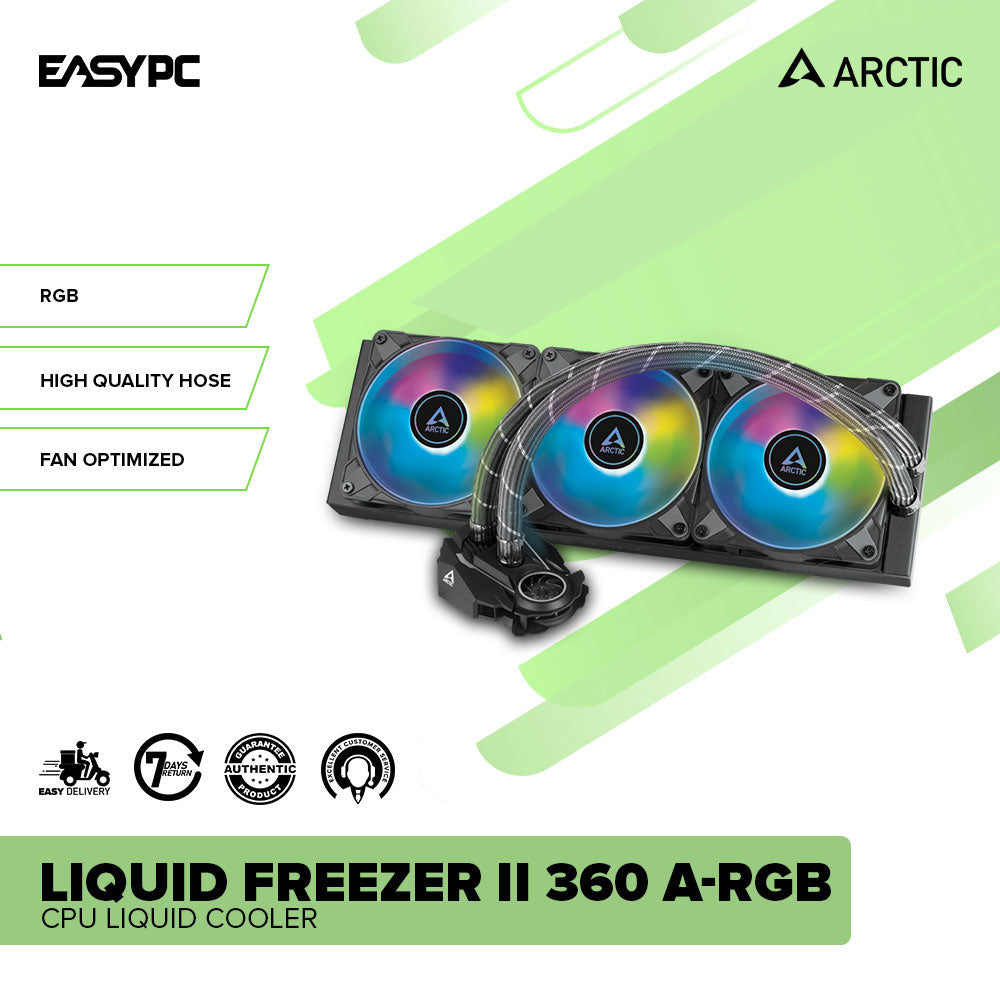 ARCTIC Liquid Freezer II 360 A-RGB - Multi-Compatible All-in-one CPU AIO  Water Cooler with A-RGB, Intel & AMD Compatible, efficient PWM-Controlled