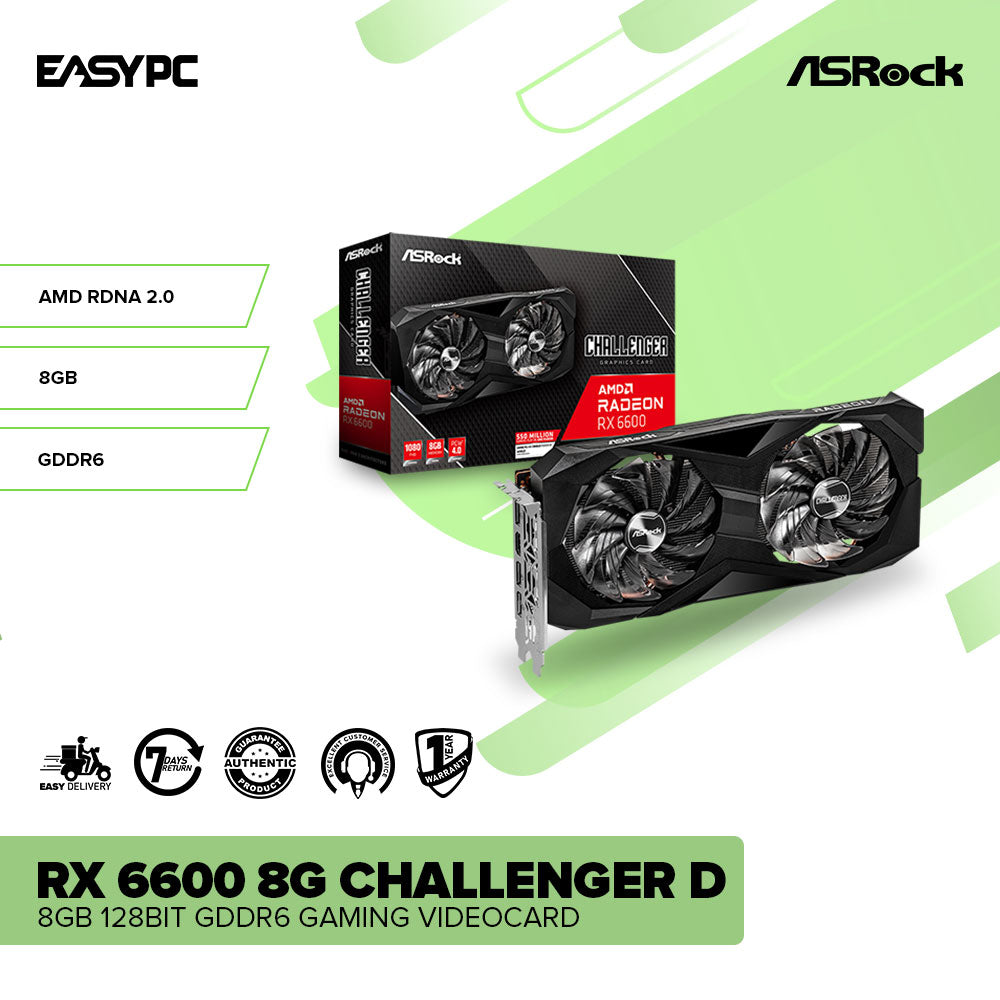 HOT Rx 6600 Asrock Challenger Graphics Card ASRock RX 6600