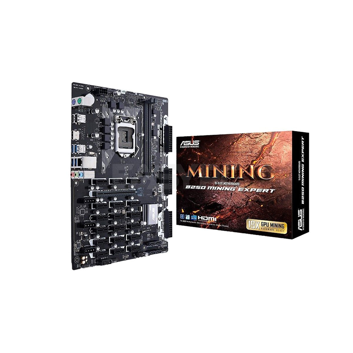 ASUS B250 MINING EXPERT 19スロット+G9300 The ASUS B250 Mining Expert motherboard boasts 19 PCIe slots for