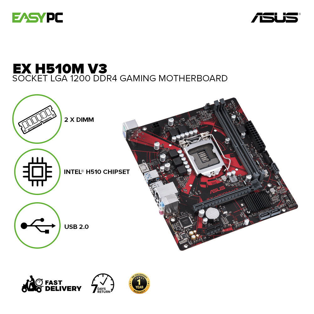Asus Ex H510M V3 Socket LGA 1200 Ddr4 Gaming Motherboard – EasyPC