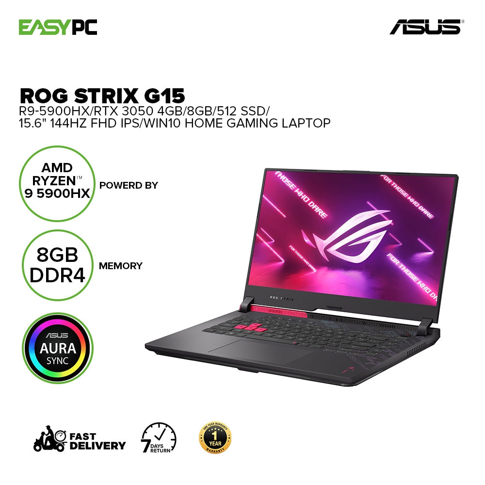 Asus Rog Strix G15 G513Qc-Hn164T R9-5900Hx 8Gb Win10 8Gb/512 Ssd Laptop  Gaming