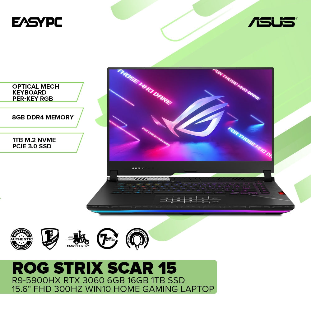 Asus Rog Strix Scar 15 G533Qm-Hf028Ts R9-5900Hx 16Gb Win10 16Gb