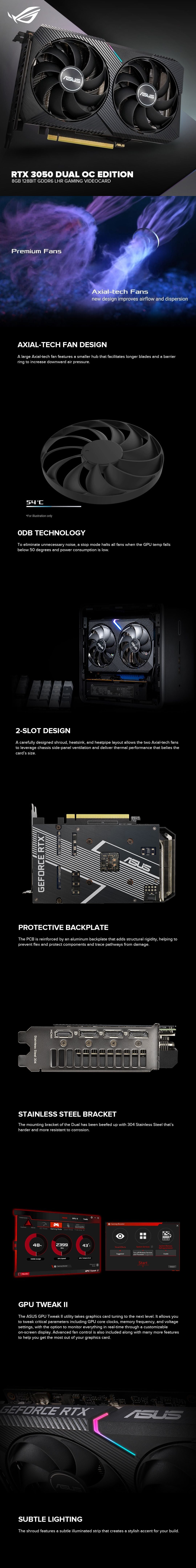 Asus NVIDIA® GeForce RTX™ 3050 Dual OC Edition DUAL-RTX™3050-O8G-V2 8G ...