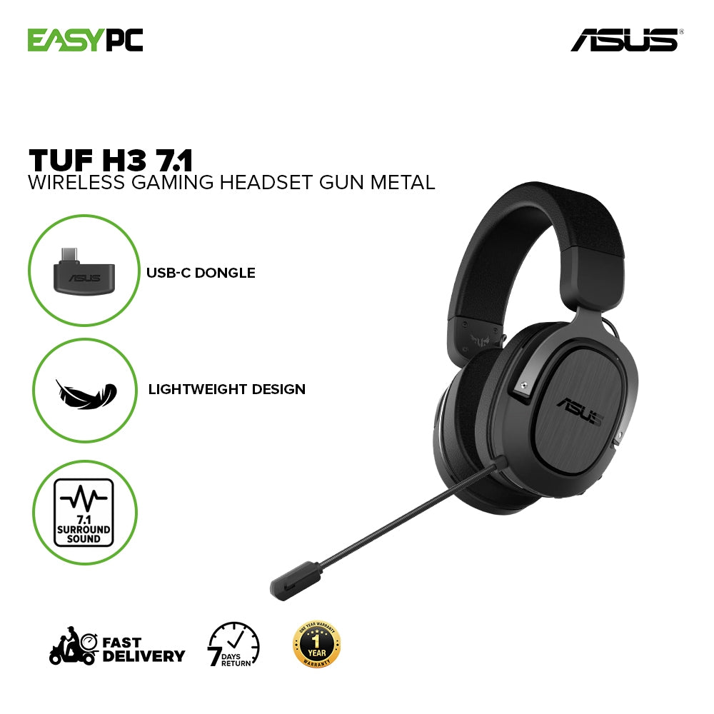 Asus TUF H3 GHz Gun Metal Wireless Gaming Headset