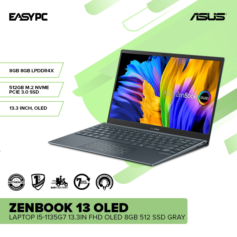 Asus Zenbook 13 Oled Ux325Ea-Kg230Ts I5-1135G7 8GbWin10 8Gb/512
