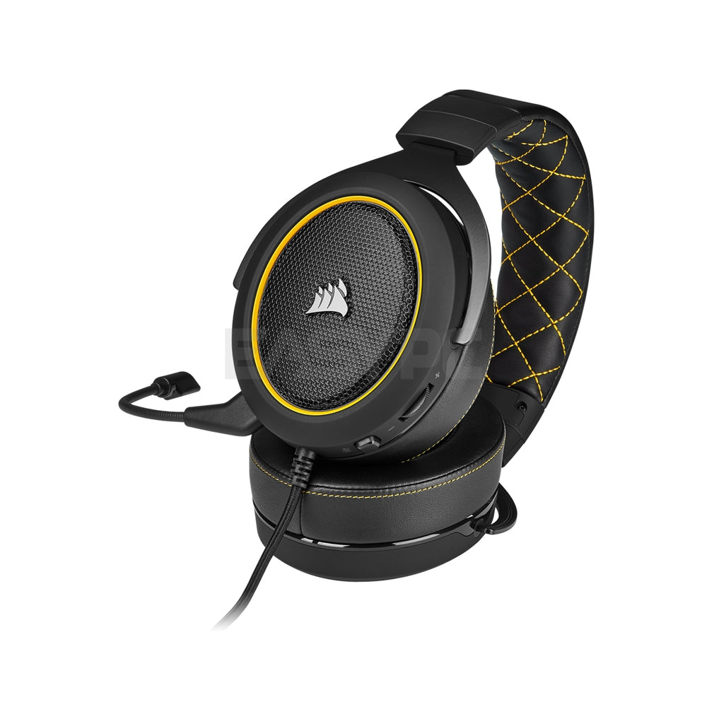 Corsair HS60 Pro 7.1 Virtual Surround Sound PC Gaming Headset w/USB DAC (Yellow), with USB DAC ( Carbon) - Discord Certified Ð Works with PC, Xbox Series X, Xbox Series S, Xbox One, PS5, PS4, and Nintendo Switch Gaming Headset 7UBE