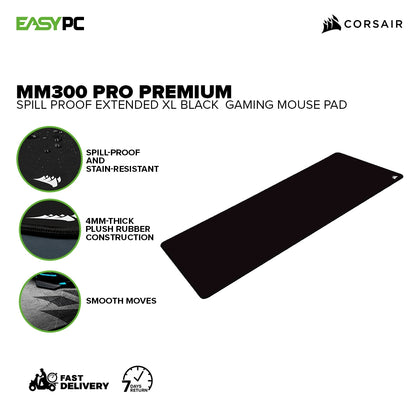 Corsair MM350 PRO Premium Spill Proof and stain-resistant coating anti-skid textured rubber base Gaming Mouse Pad Extended XL Black  7UBE COCS2507