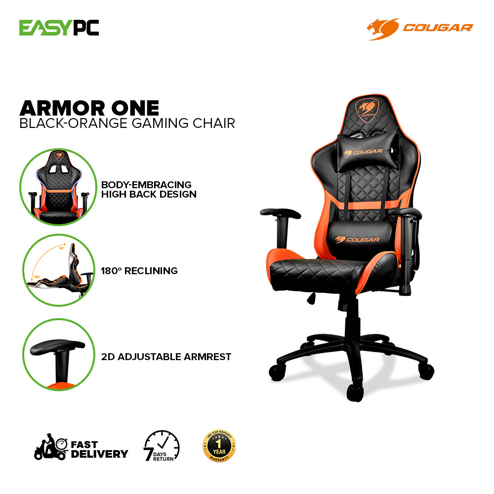 Cougar Armor One Gaming Chair Black Orange