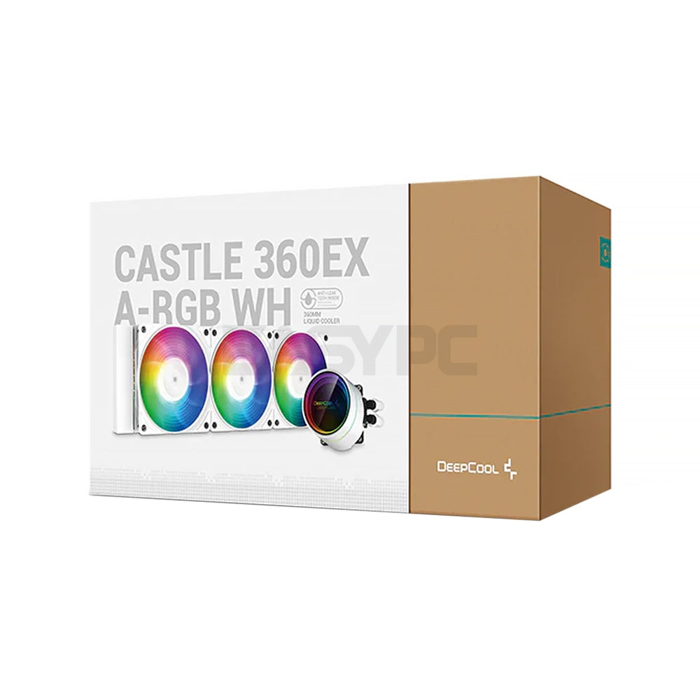 Deepcool Castle 360EX with Anti-Leak Tech AIO CPU Liquid Cooler ARGB White-a