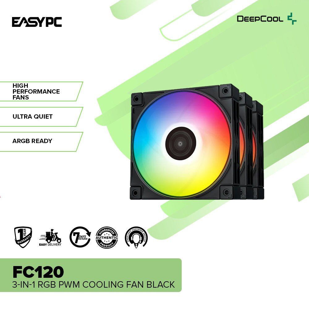 Deepcool FC120 3 in 1 RGB PWM Cooling Fan Black