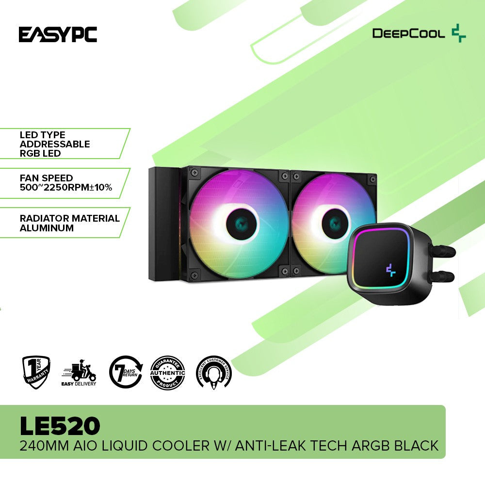 Deepcool LE520 240mm AIO Liquid Cooler Black