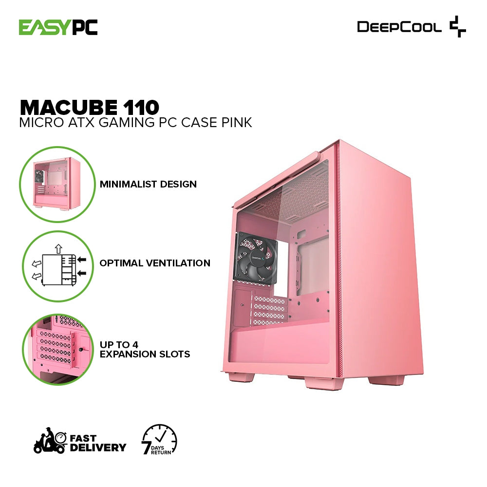 Deepcool Macube 110 Micro ATX Gaming PC Case Pink – EasyPC