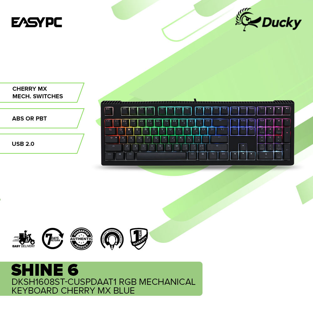 Ducky Shine 6 DKSH1608ST-CUSPDAAT1 RGB Mechanical Keyboard Cherry MX Blue-a