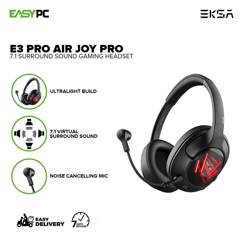 EKSA E3 Pro Air Joy Pro 7.1 Surround Sound, Ultralight Build, Noise Cancelling Mic Gaming Headset 18LIG EKOC2617