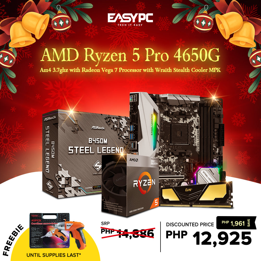 EasyBundle AMD Ryzen 5 4650G /B450M /8GB 3200Mhz Ddr4 Gaming Bundle-a